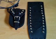 Skórzana kieszonka na motocykl