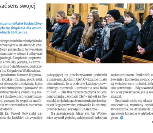 O wolontariacie w Tygodniku NIEDZIELA