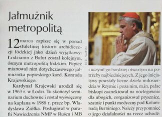 Jałmużnik metropolitą – artykuł w Tygodniku IDZIEMY