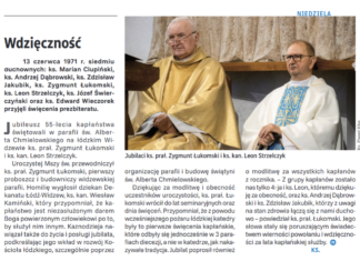 O jubileuszu kapłaństwa w Tygodniu Katolickim NIEDZIELA
