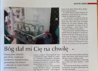 Pan Bóg dał mi Cię na chwilę…