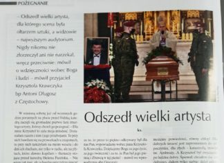 Odszedł wielki artysta – artykuł w IDZIEMY