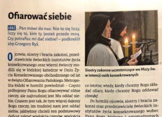 Ofiarować siebie w tygodniku NIEDZIELA