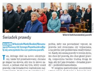 Artykuł w o uroczystościach patriotycznych w NIEDZIELI