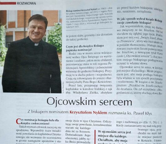 Wywiad z watykańskim biskupem nominatem