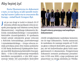 O Karcie Ekumenicznej w tygodniku NIEDZIELA