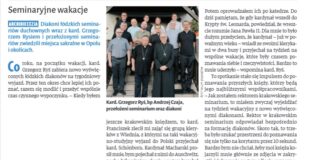 O wakacjach pasterza z diakonami w Tygodniku NIEDZIELA