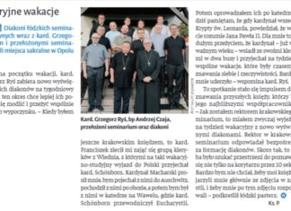 O wakacjach pasterza z diakonami w Tygodniku NIEDZIELA