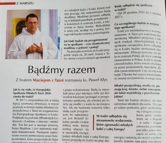 Wywiad na temat Taize w Polsce