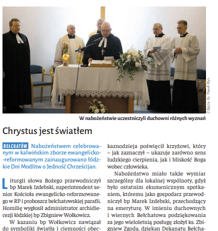 Chrystus jest światłem – artykuł w Niedzieli