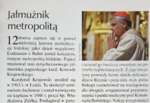 Jałmużnik metropolitą – artykuł w Tygodniku IDZIEMY