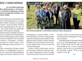 O spotkaniach rodzin adopcyjnych w Tygodniu Katolickim NIEDZIELA