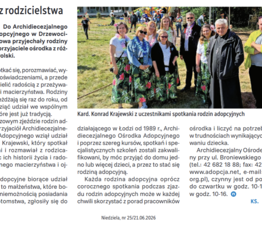 O spotkaniach rodzin adopcyjnych w Tygodniu Katolickim NIEDZIELA