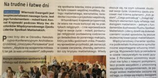 Na trudne i łatwe dni – artykuł w Tygodniku NIEDZIELA